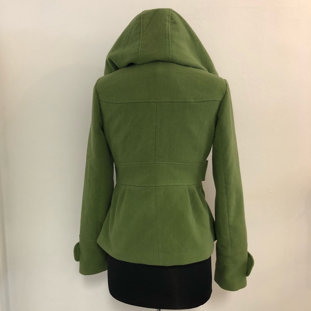 Jack by BB Dakota Sz. Med Green Hooded Coat - Picture 3 of 5